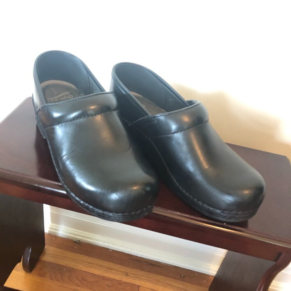 Dansko Black Leather Clogs